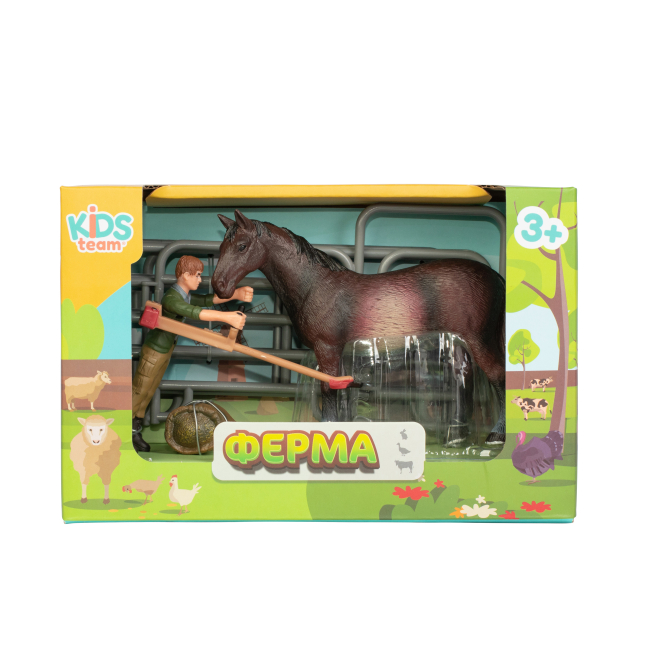 Фігурки тварин - Набір фігурок Kids Team Ферма Кінь темно-гнідий (Q9899-X3/3)#2