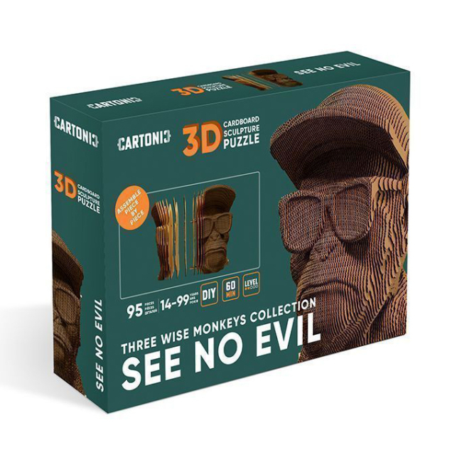 3D-пазли - 3D пазл Cartonic Three wise monkeys see no evil (CARTSEE) (4820191133808)#3