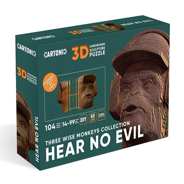 3D-пазли - 3D пазл Cartonic Three wise monkeys hear no evil (CARTHEAR) (4820191133815)#3