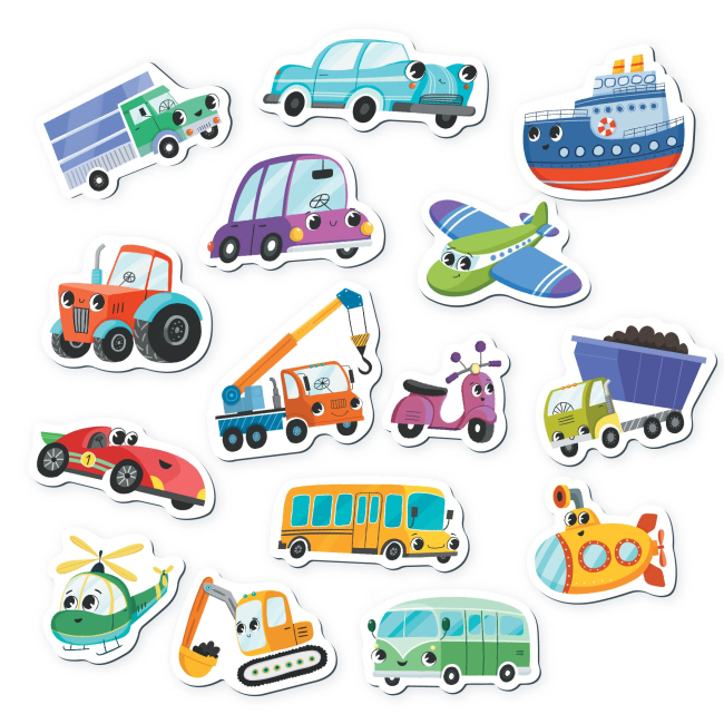 Розвивальні іграшки - Магніти DoDo Транспорт 15 штук (200260)#2