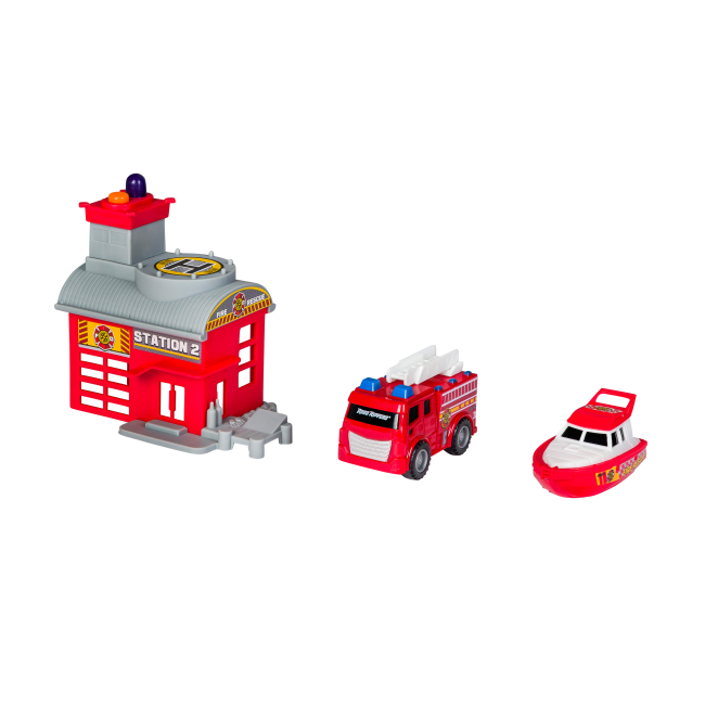 Транспорт і спецтехніка - Ігровий набір Road Rippers Mini city playsets Fire station (20552)#2