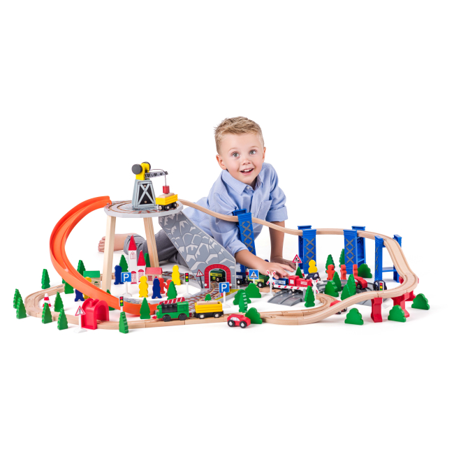 Железные дороги и поезда - Игровой набор Woody Железнодорожный путь с краном (90588)#4
