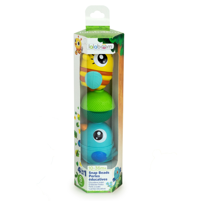 Розвивальні іграшки - Розвиваюча іграшка Lalaboom 2 тваринки і 1 навчальна намистина в тубусі (BL310)#2