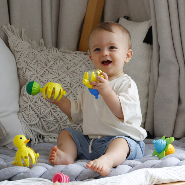 Розвивальні іграшки - Іграшка-каталка Lalaboom Качечка з текстурними намистинами (BL330)#3