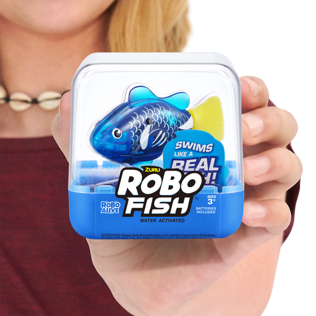 Фігурки тварин - Інтерактивна іграшка Robo Alive Роборибка синя (7191-4)#4