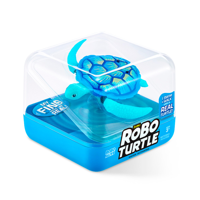 Фигурки животных - Интерактивная игрушка Robo Alive Робочерепаха голубая (7192UQ1-1)#2