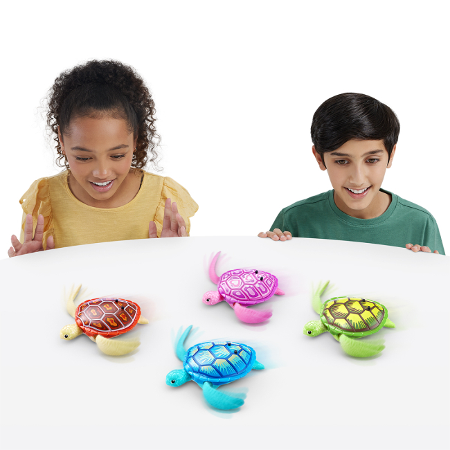 Фигурки животных - Интерактивная игрушка Robo Alive Робочерепаха фиолетовая (7192UQ1-2)#4