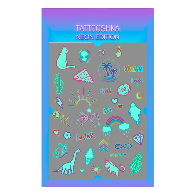 Косметика - Набір тату для тіла Tattooshka Happy неонові (LB-165)#2