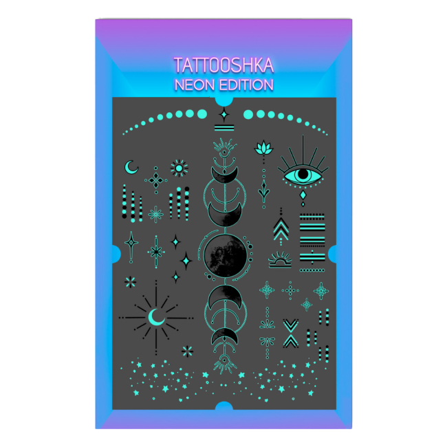 Косметика - ​Набор тату для тела Tattooshka Night show неоновые (LB-166)#2