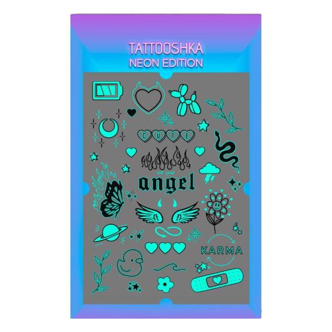 Косметика - Набор тату для тела Tattooshka Fun неоновые (LB-167) #2