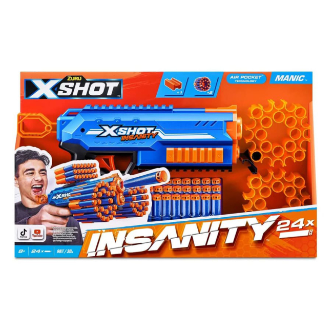 Помпова зброя -  Швидкострільний бластер X-Shot Insanity manic (36603R)#4
