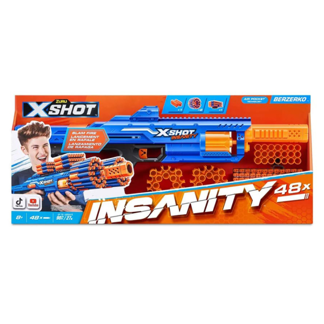 Помпова зброя - Швидкострільний бластер X-Shot Insanity berzerko 8 shot (36610R)#4