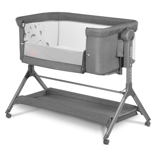 Манежи - Приставная кроватка Lionelo Leonie plus grey stone (LO-LEONIE PLUS GREY STONE)#4