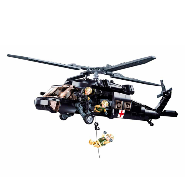 Конструктори з унікальними деталями -  Конструктор Sluban Model Bricks Чорний яструб (M38-B1012)#3