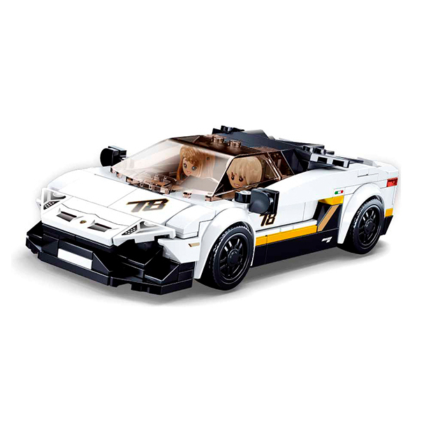 Конструкторы с уникальными деталями - Конструктор Sluban Model bricks Гоночная машина белая (M38-B0957)#2