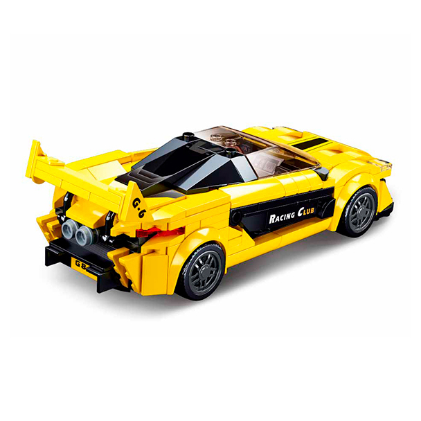 Конструкторы с уникальными деталями - Конструктор Sluban Model bricks Гоночная машина желтая (M38-B0956)#3