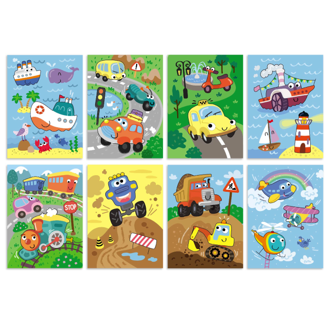 Товари для малювання - Набір розмальовок DoDo​ Малюй водою Транспорт (300309)#3