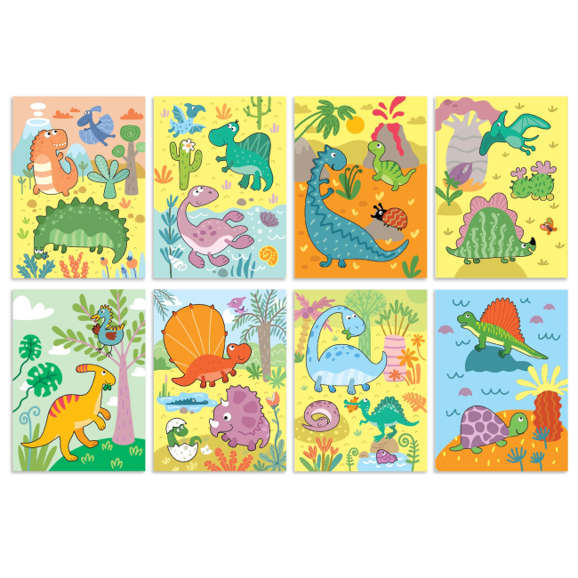 Товари для малювання - Набір розмальовок DoDo​ Малюй водою Динозаври (300310)#3