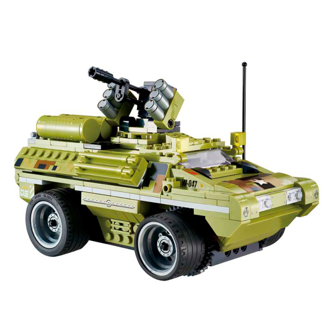 Конструктори з унікальними деталями - Конструктор Wise block Військовий броньований позашляховик на радіокеруванні (EU389047)#2