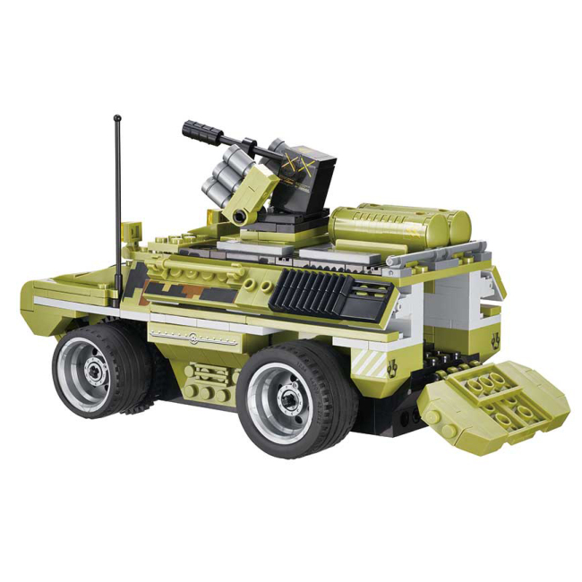Конструктори з унікальними деталями - Конструктор Wise block Військовий броньований позашляховик на радіокеруванні (EU389047)#3