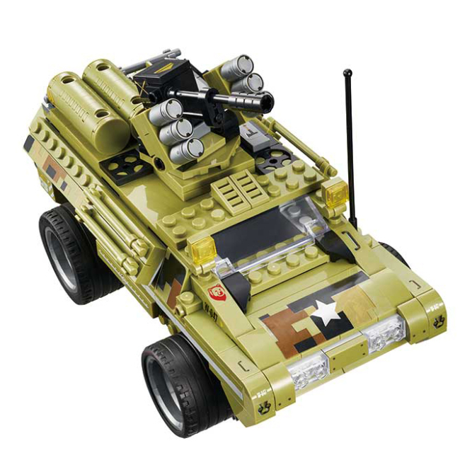Конструктори з унікальними деталями - Конструктор Wise block Військовий броньований позашляховик на радіокеруванні (EU389047)#4