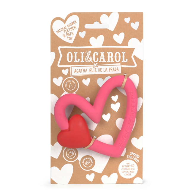 Брязкальця, прорізувачі - Прорізувач Oli and Carol Серце Агата (L-AGATHA-HEART)#2