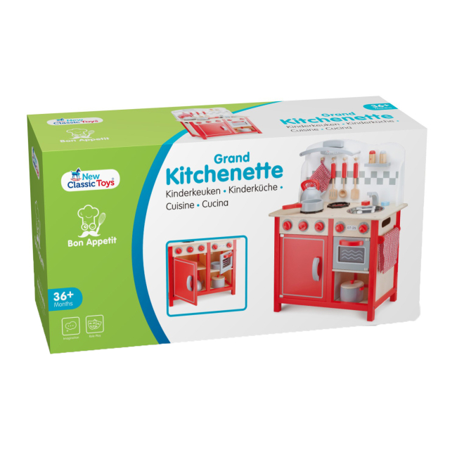 Детские кухни и бытовая техника - Игровой набор New classic toys Bon appetit Deluxe Кухня красная (11060) #3