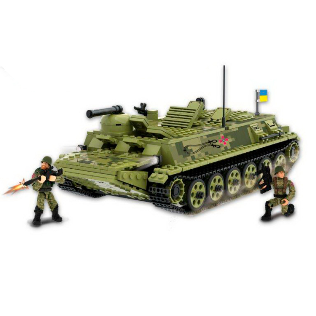 Конструктори з унікальними деталями - Конструктор IBLOCK Армія Транспортер МТ-ЛБ (PL-921-485)#2