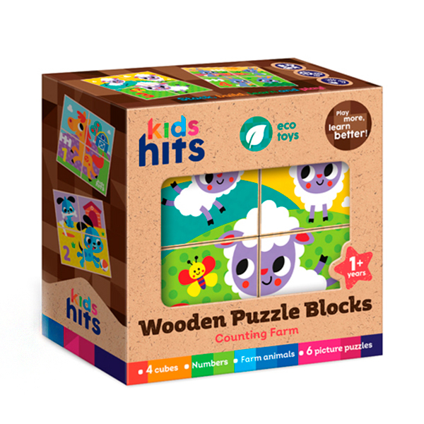 Розвивальні іграшки - Дерев'яна іграшка Kids Hits Пазл Counting Farm (KH20/022)#5