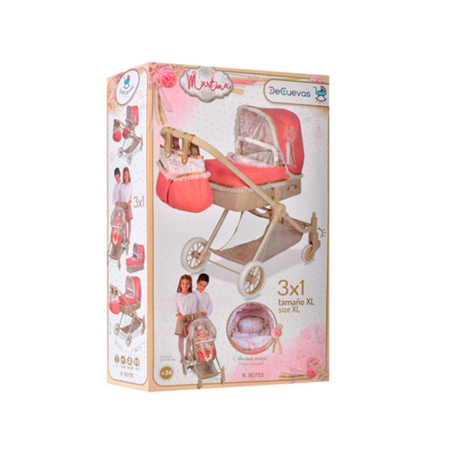 Транспорт і улюбленці - Візок для ляльки Metr plus рожева 3 в 1 (80733)#3