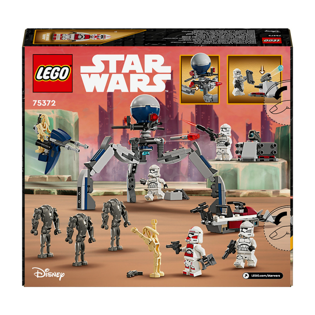 Конструкторы LEGO - Конструктор LEGO Star Wars Клоны-пехотинцы и Боевой дроид. Боевой набор (75372)#3