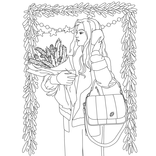 Товари для малювання - Розмальвка Жорж Girls fashion christmas (9786178287023)#3