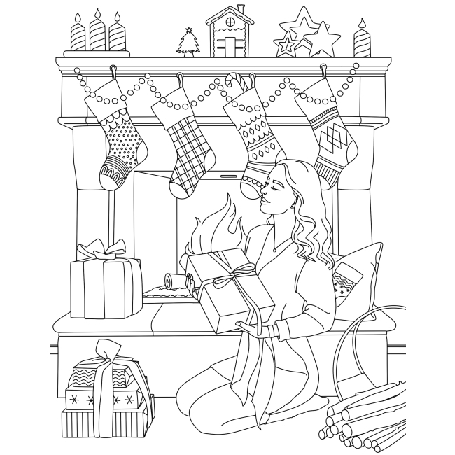 Товари для малювання - Розмальвка Жорж Girls fashion christmas (9786178287023)#4