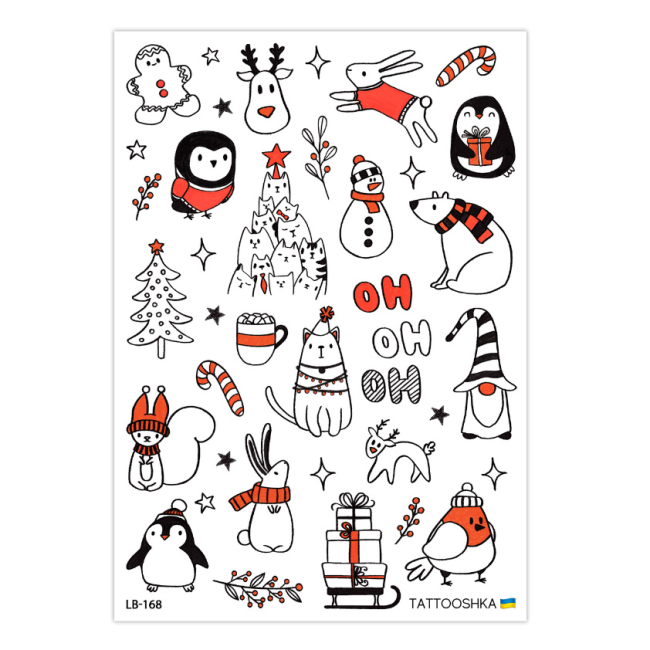 Косметика - Набір тату для тіла ​Tattooshka Зимові канікули (LB-168)#2