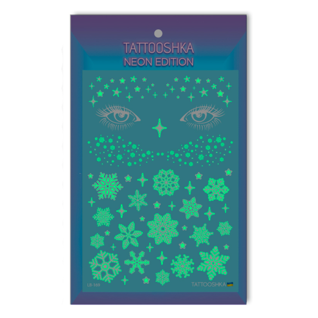 Косметика - ​Набір тату для тіла Tattooshka Зимовий погляд неонові (LB-169)#2