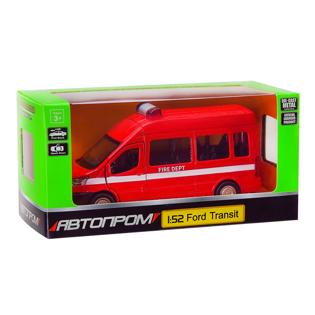 Транспорт і спецтехніка - Пожежна машина Автопром Ford Transit червоний (4373/1)#3