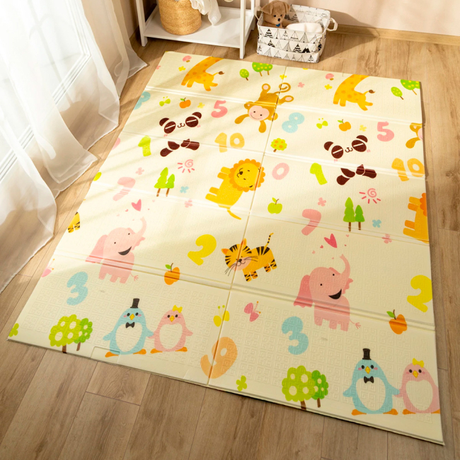 Развивающие коврики - Детский складной коврик Poppet Малыш жираф и Цифры животные 200 х 180 см (2036036)#4