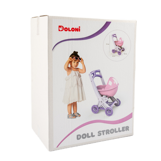 Транспорт и питомцы - Тележка для куклы Doloni с люлькой розово-фиолетовый (0121/02)#5