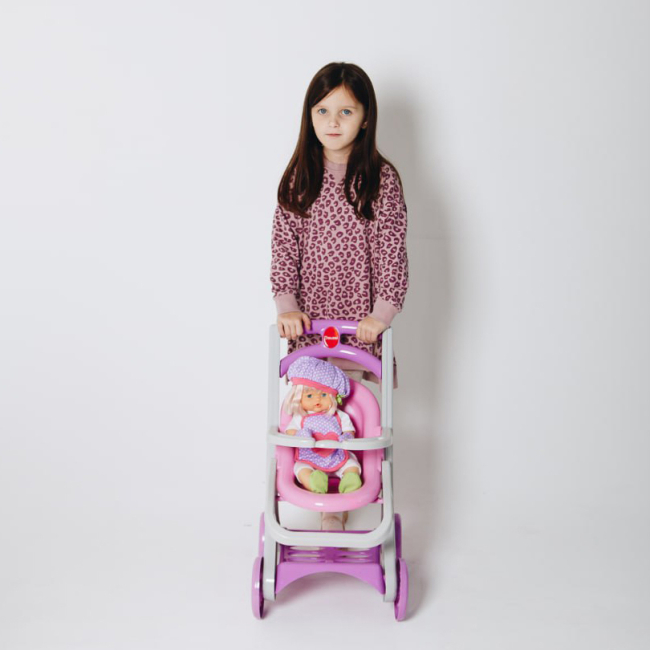Транспорт і улюбленці - Візочок для ляльки Doloni сіро-рожевий (0122/04)#6