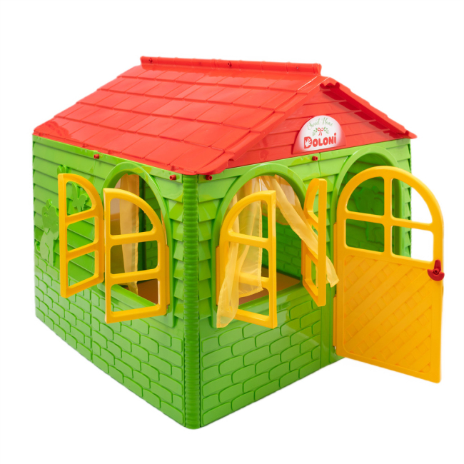Ігрові комплекси, гойдалки, гірки - Ігровий будиночок Doloni зелено-червоний (02550/3)#3