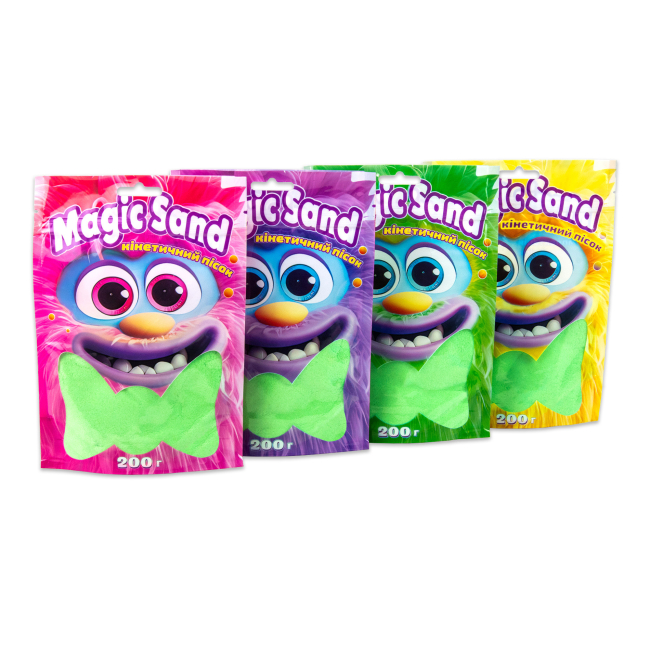 Антистрес іграшки - Кінетичний пісок Strateg Magic san зелений 200 грамів (39401-2)#4