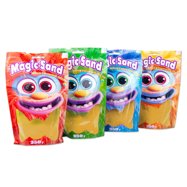 Антистрес іграшки - Кінетичний пісок Strateg Magic sand жовтий 350 грамів (39402-5)#4