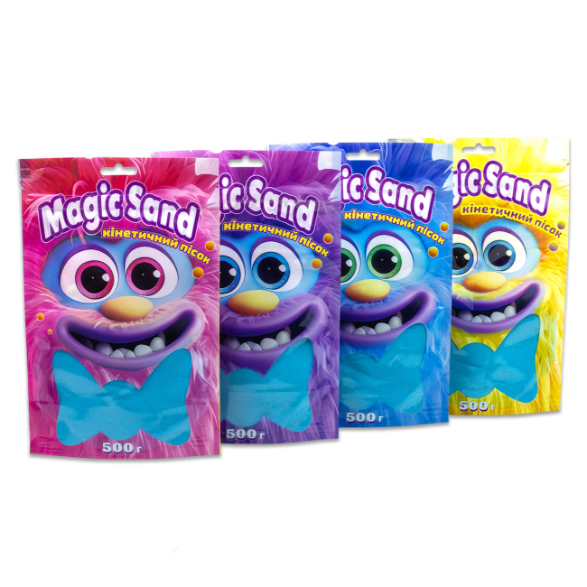 Антистрес іграшки - ​Кінетичний пісок Strateg Magic sand блакитний 500 грамів (39403-3)#4