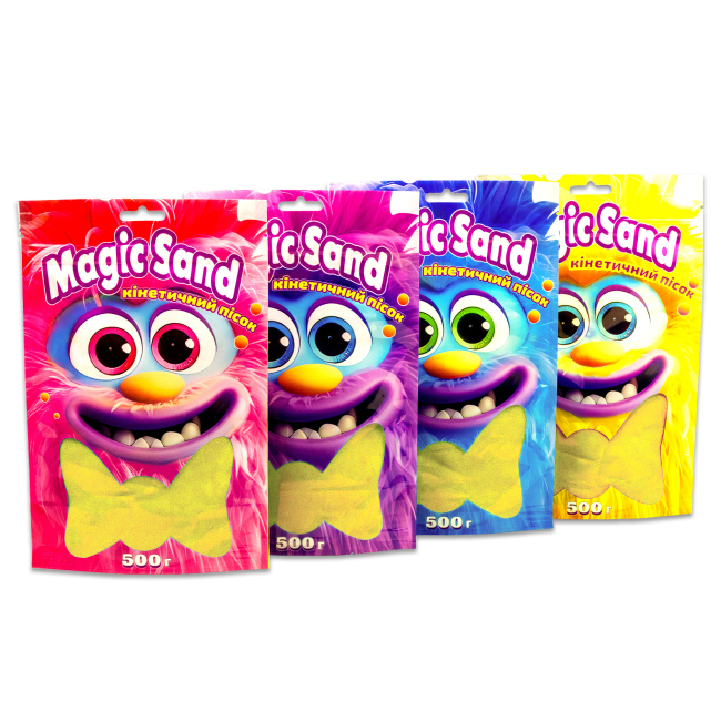 Антистрес іграшки - ​Кінетичний пісок Strateg Magic sand жовтий 500 грамів (39403-5)#4