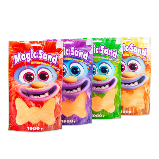 Антистрес іграшки - ​Кінетичний пісок Strateg Magic sand помаранчевий 500 грамів (39403-7)#4
