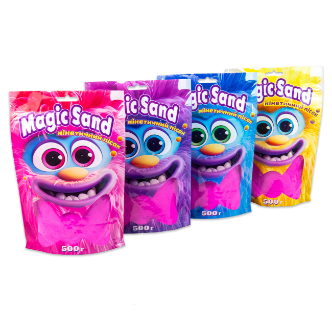 Антистрес іграшки - ​Кінетичний пісок Strateg Magic sand рожевий 500 грамів (39403-8)#4