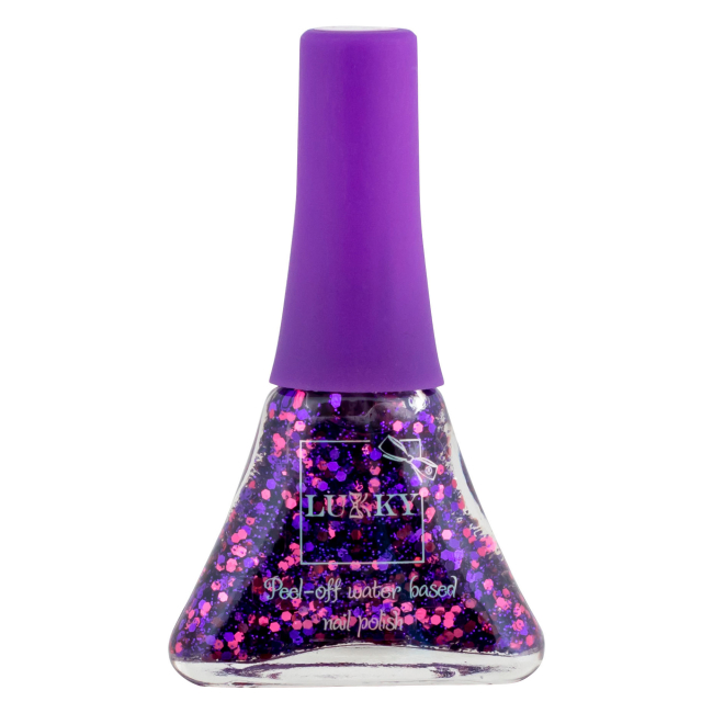 Косметика - Лак для ногтей Lukky Конфетти сливовый микс с блестками (T14132) #2