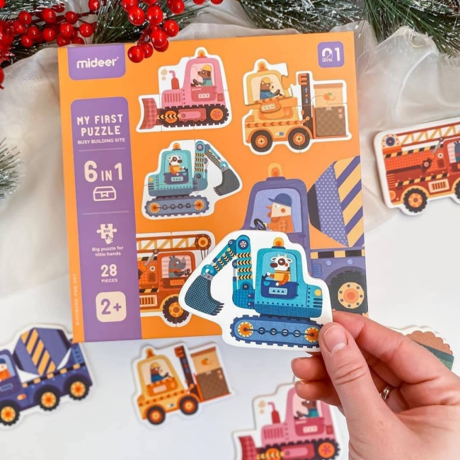 Пазли - Пазл Mideer Мій перший пазл Будівельні машини (MD3176)#4