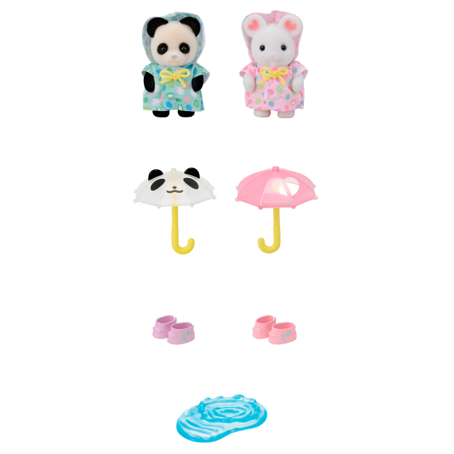 Фигурки животных - Игровой набор Sylvanian Families Малыши прогулка под дождем (5748)#2