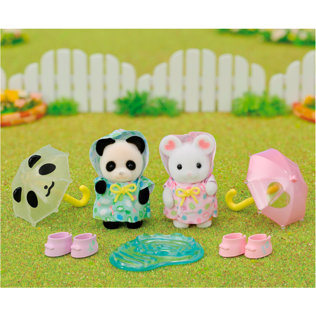 Фигурки животных - Игровой набор Sylvanian Families Малыши прогулка под дождем (5748)#4